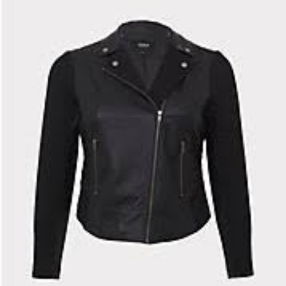 torrid Jackets & Blazers - 🌟Torrid Ponte & Faux Leather Moto Jacket *FLASH SALE PRICE!!GOOD UNTIL FRIDAY!!